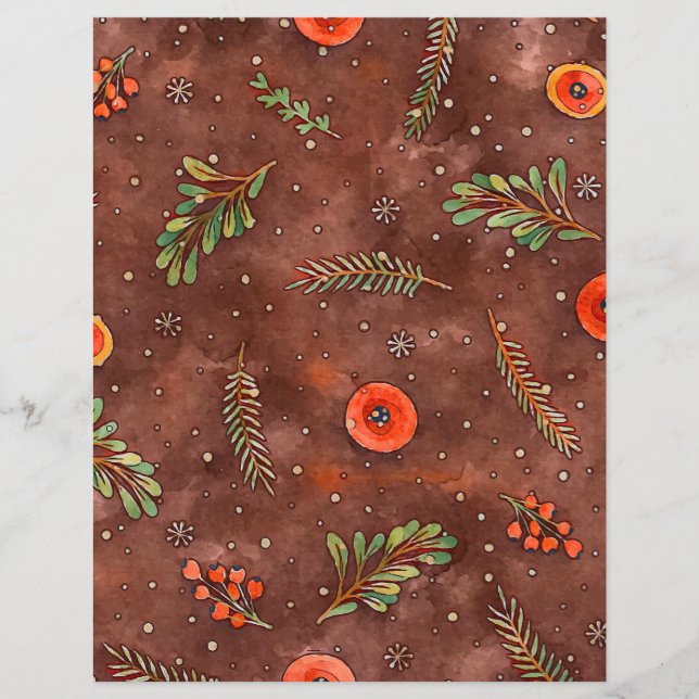Cute Vintage Festive Scrapbook Paper (Front)