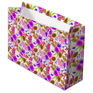 Cute vintage floral patterns large gift bag