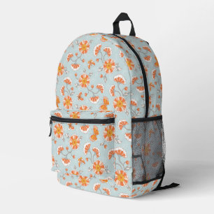 Cute Vintage Flower Butterfly Pattern Printed Backpack