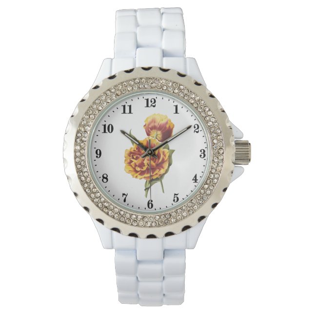 Cute vintage flowers ladies  watch (Front)