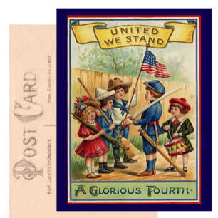 Cute Vintage Fourth of July Patriotic Postcard