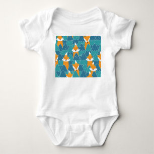 Cute Vintage Foxes Illustration Baby Bodysuit