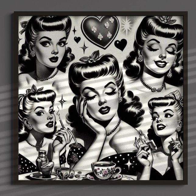 Cute Vintage Girl Illustration Poster (Creator Uploaded)