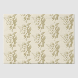 Cute Vintage Gold Beige Cupid Angel Tissue Paper