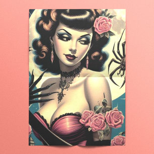 Cute Vintage Goth Girl Tissue Paper