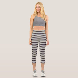 Cute vintage grey blue stripes  capri leggings