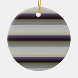 Cute vintage grey blue stripes ceramic ornament