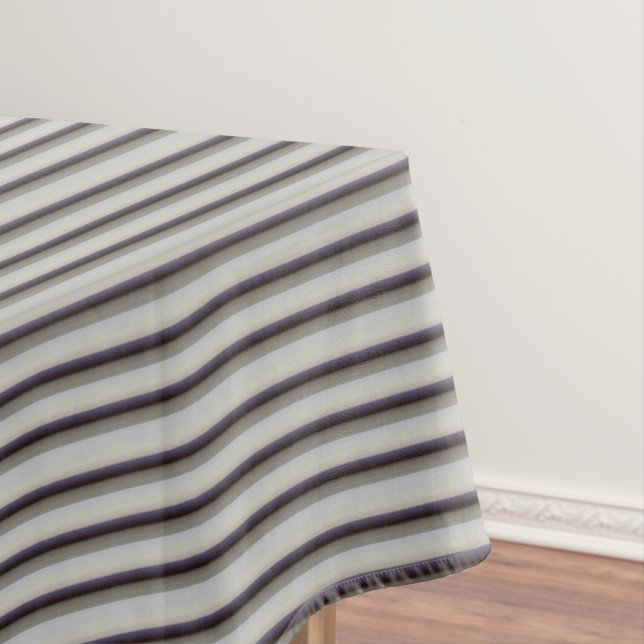 Cute vintage grey blue stripes  tablecloth (In Situ)