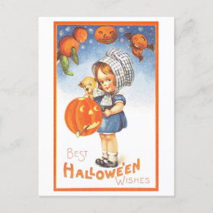 Cute Vintage Halloween Postcard