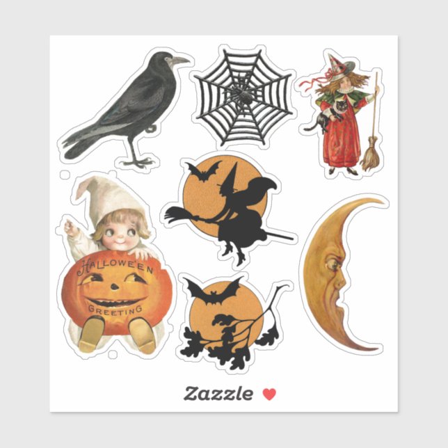 Cute Vintage Halloween Sticker (Sheet)