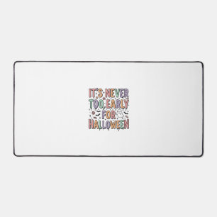 Cute Vintage Halloween Too Early Typography T-Shir Desk Mat