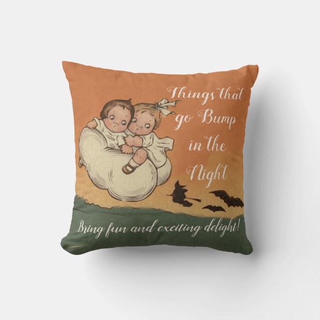 Cute Vintage Halloween Two Side Customized Throw Pillow (Front)