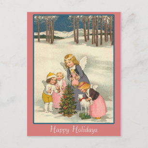 Cute Vintage Illustration on Holiday Cards