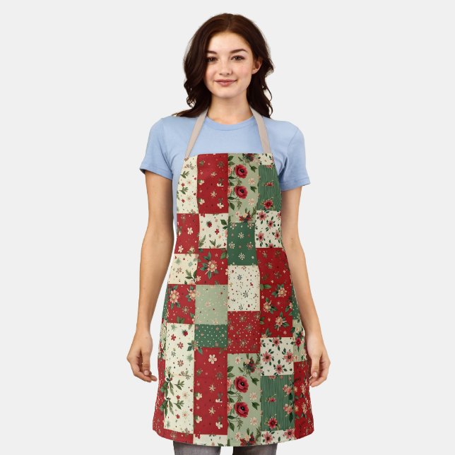 Cute Vintage Inspired Christmas Pattern  Apron (Worn)