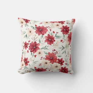 Cute Vintage Inspired Floral Pattern Throw Pillow
