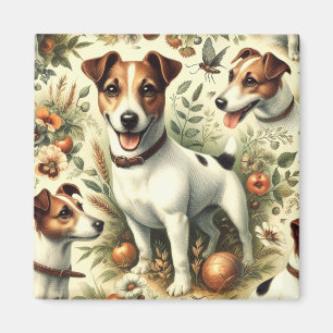 Cute Vintage Jack Russell Terrier Magnet