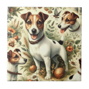 Cute Vintage Jack Russell Terrier Tile