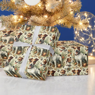 Cute Vintage Jack Russell Terrier Wrapping Paper