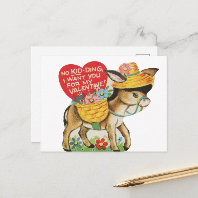 Cute vintage kidding Valentine  Postcard (Front/Back In Situ)