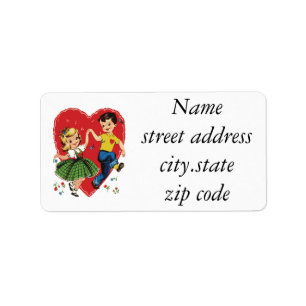 Cute vintage kids Valentine Label
