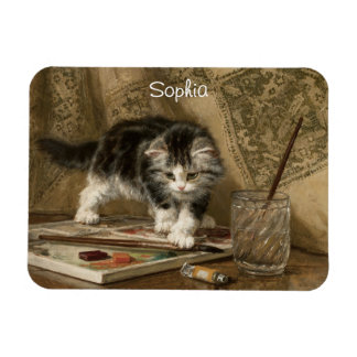 Cute Vintage Kitten Art, Name Magnet