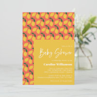 Cute Vintage Lemons in Orange Baby Shower 