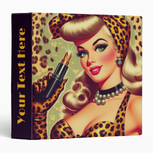 Cute Vintage Leopard Print Girl Binder