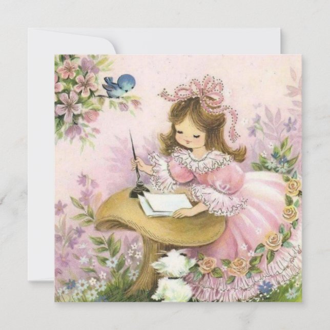 Cute Vintage Little Girl On Mushroom (Front)