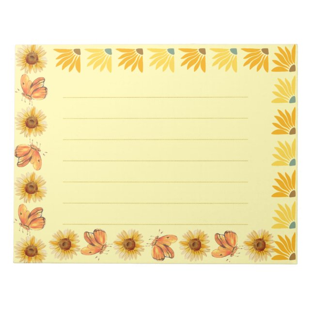Cute vintage Mustard frame natural illustrations Notepad (Front)