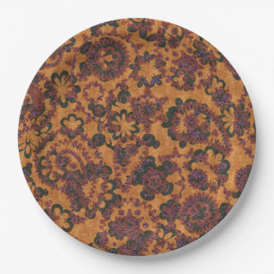 Cute vintage paisley seamless patterns design paper plate