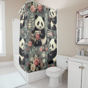 Cute Vintage Panda Floral