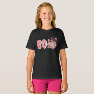 Cute Vintage Pink Pumpkin & Spider - Halloween BOO T-Shirt
