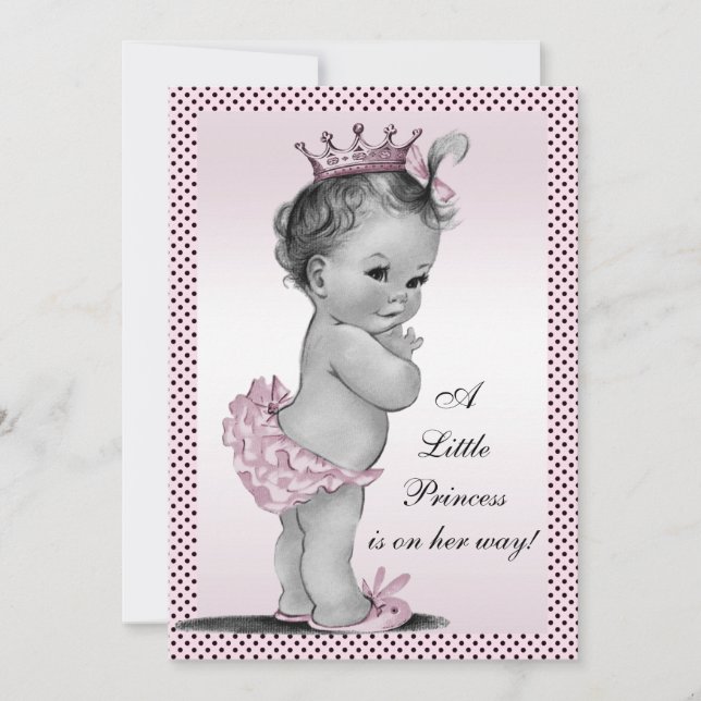 Cute Vintage Princess Baby Shower Invitation (Front)