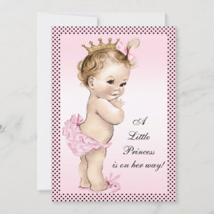 Cute Vintage Princess Baby Shower Invitation