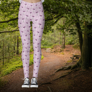 Cute Vintage Purple Mushroom Dream Pattern  Leggings