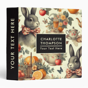 Cute Vintage Rabbit Painting Binder