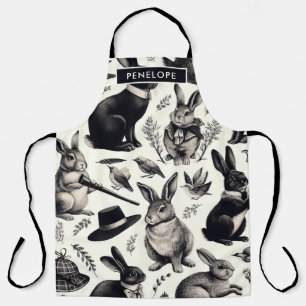 Cute Vintage Rabbit Pattern Apron