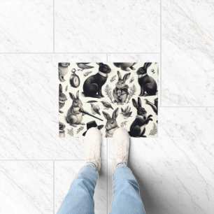 Cute Vintage Rabbit Pattern Doormat