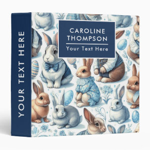 Cute Vintage Rabbit Seamless Binder