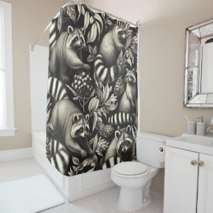 Cute Vintage Racoon Seamless