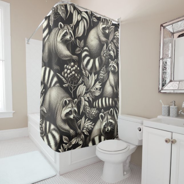 Cute Vintage Racoon Seamless (In Situ)