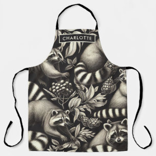 Cute Vintage Racoon Seamless Apron