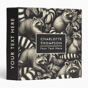 Cute Vintage Racoon Seamless Binder