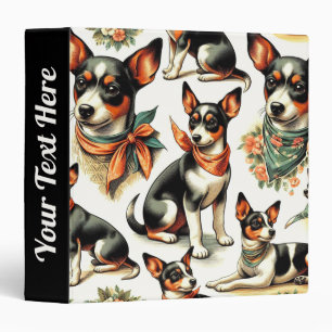 Cute Vintage Rat Terrier Seamless Binder