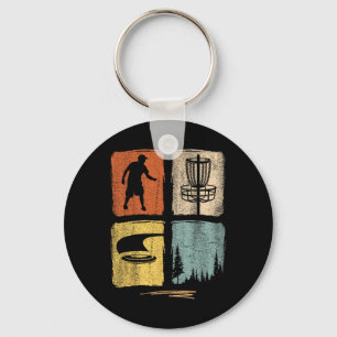 Cute Vintage Retro Disc Golf Funny Where's The Fri Keychain
