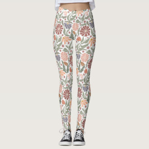 Cute Vintage Retro Flowers Leggings