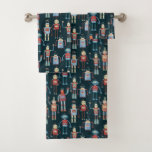 Cute Vintage Retro Robots Dark Bath Towel Set<br><div class="desc">Cute and helpful looking retro 1950s style robots.  Grandad probably made these in his shed.  Artificial Intelligence,  but not in a scary way.</div>