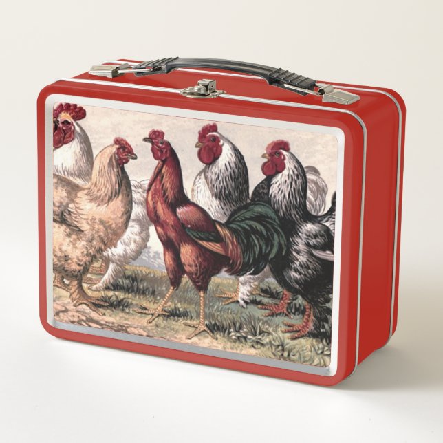 Cute Vintage rooster lovers Kitchen recipes box (Front)