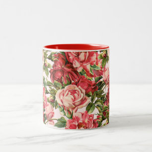 cute vintage roses Two-Tone coffee mug