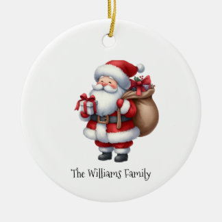 Cute Vintage Santa Claus Christmas  Ceramic Ornament